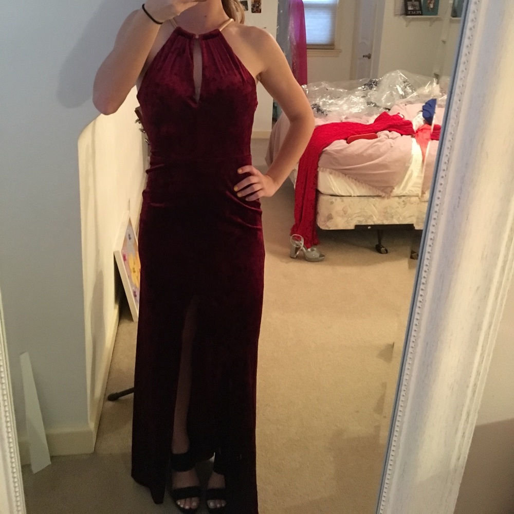 Velvet Prom Dress - Picture 2 of 3